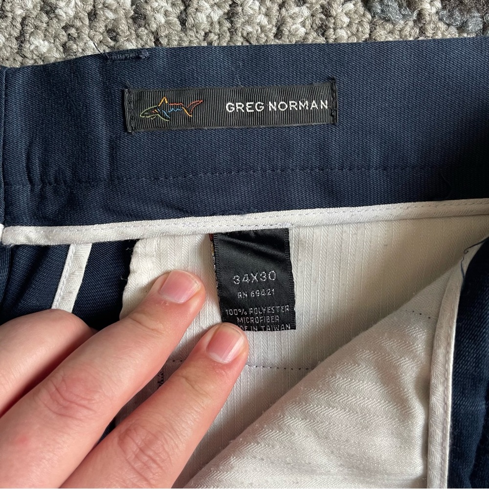 Mens Greg Norman Navy Blue Golf Pants, Business Pants, Size 34/30 - Picture 8 of 10